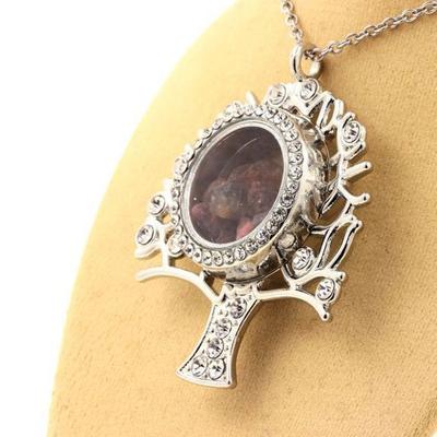 Stones and Minerals. Raw Multicolor Tourmaline Necklace. Tree Model.