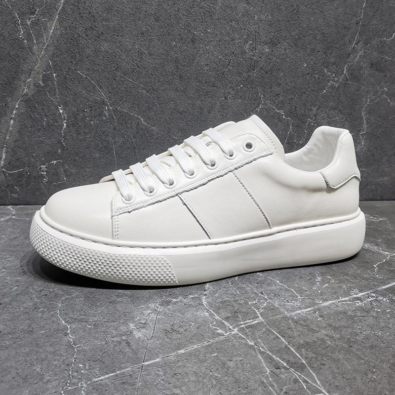 Leather men's shoes board shoes spring and autumn casual little white shoes cowhide European goods versatile breathable soft sole driving four seaso