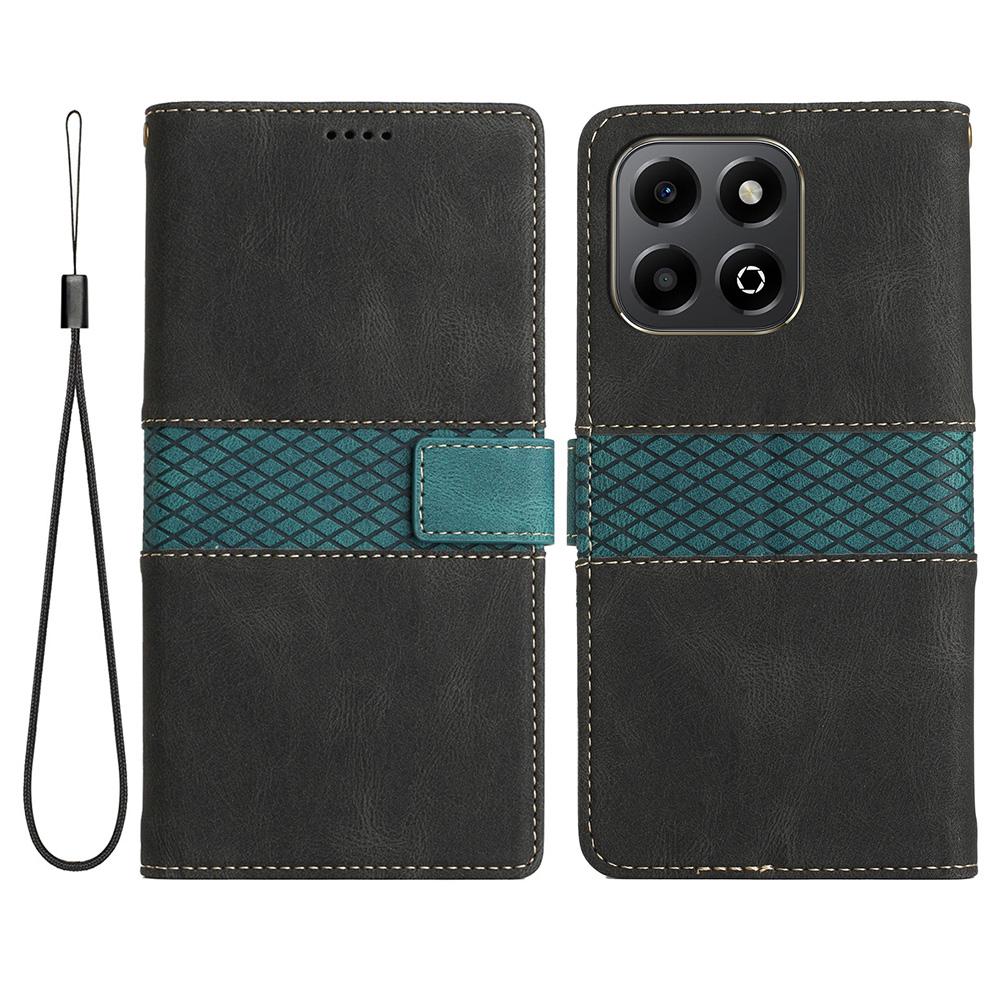 

Кожаный чехол для Honor X6b 4G, сетчатая вставка, подставка, кошелек, чехол для телефона Black