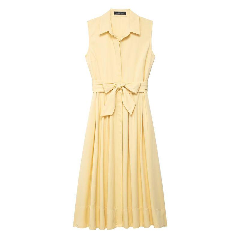 

Kaslead New Women clothes Western Style Fashion Belt Shirt Dress 4043072 Yellow S