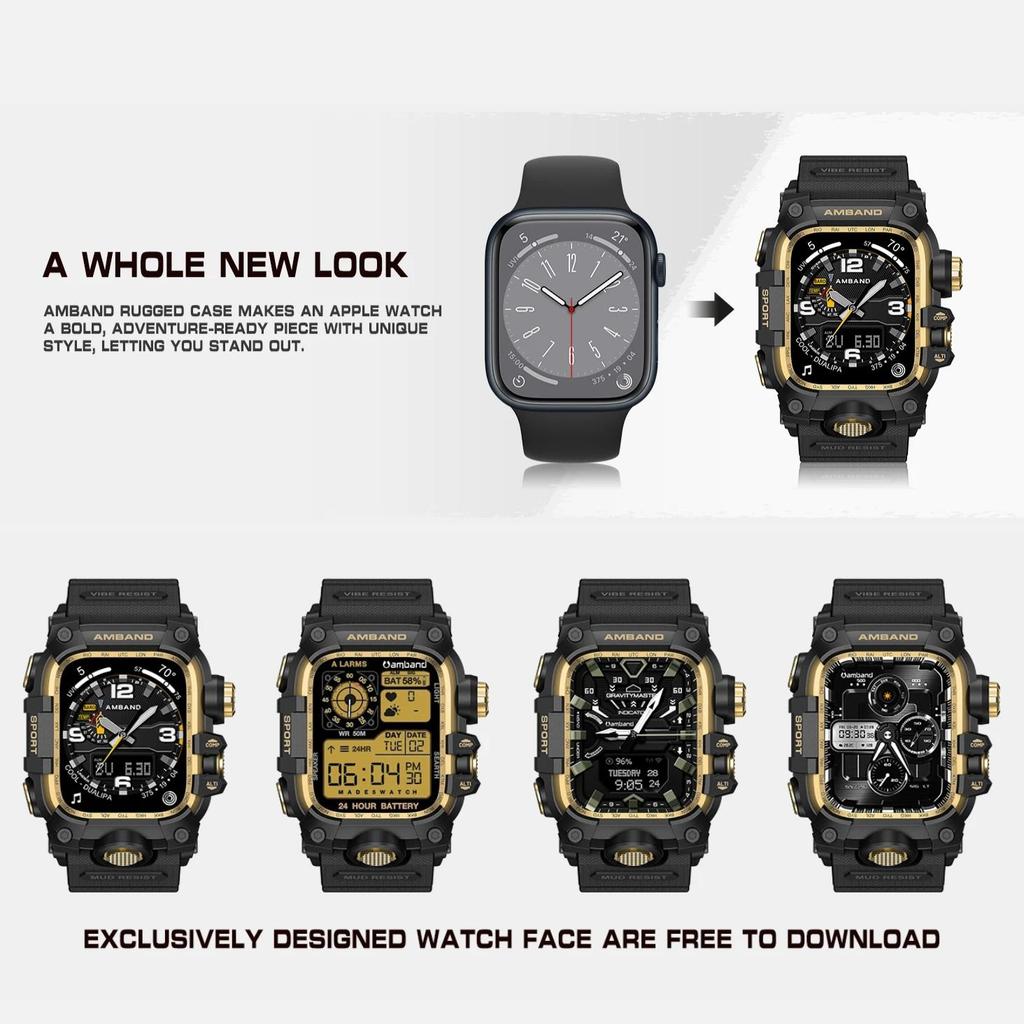 LUJING Σχεδιασμός Κιτ Τροποποίησης Για Apple Watch Σειρά 11 46mm 45mm 44mm Θήκη Ανακατασκευής Λουράκι Σιλικόνης Για iWatch Ultra 3 49mm 10 9 8 7 6 SE 5 4 Βραχιόλι