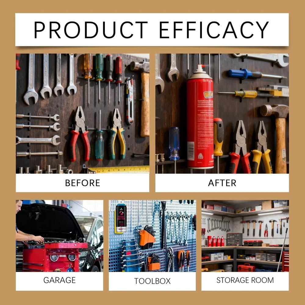 3D Magnetic Aerosol Can Holder Spray Can Rack Tool-Free Installation Space Saving Organizer for Garage Workshop Kitchen Toolbox