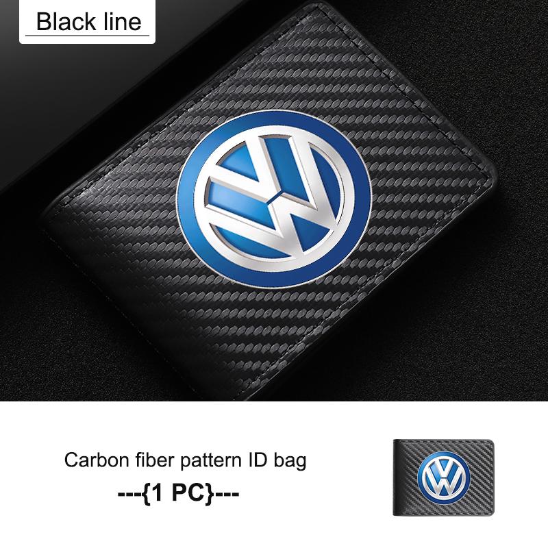 RUN1 For Volkswagen VW Carbon Fiber Car Men's Card Bag Storage With Multiple Cards Polo Jetta Sagitar Magotan Passat B5 B6 B7 CC