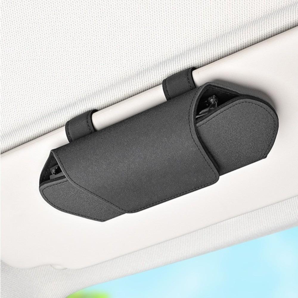 High-end Car Sun Visor Storage Holder Car Mounted Auto Sunglasses Organizer Automobile чёрный