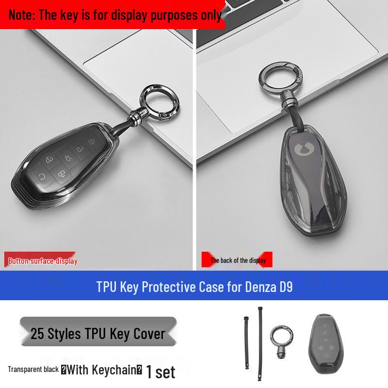 Denza D9 TPU Transparent Car Key Cover - Anti-Fall Protective Shell Accessory