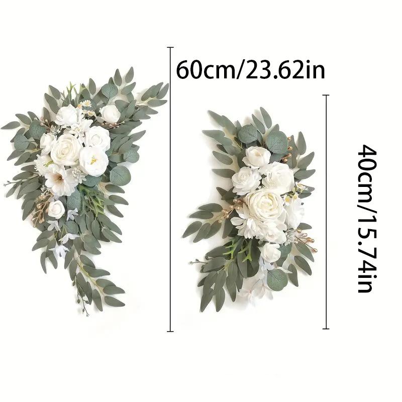 Romantic White Artificial Wedding Flowers Artificial Arch Flowers Artificial Wedding Arch Flowers Kit Wedding Welcome Sign Decor