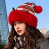Christmas Cute Antlers Red Hat Women's Plush Knitted Hat Autumn and Winter Plush Thickened Thermal Ear Protective Wool Hat