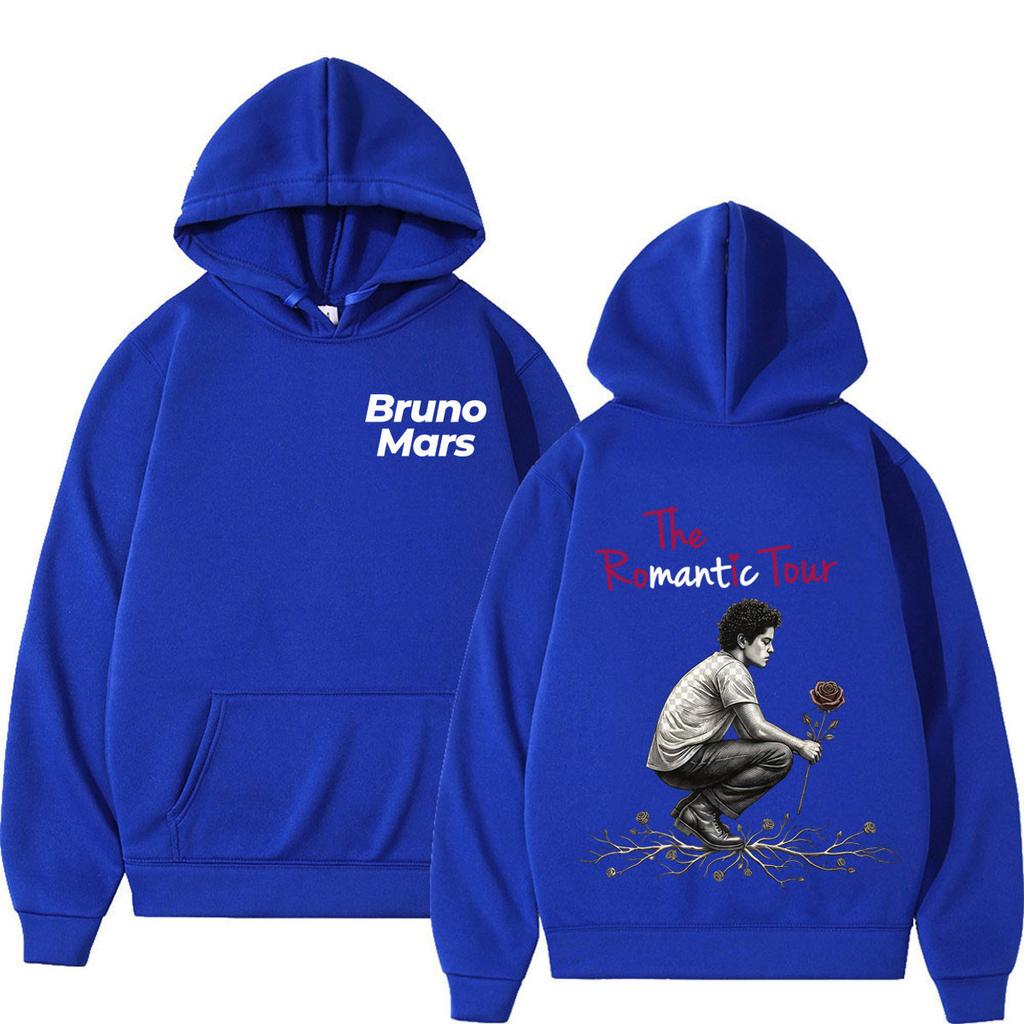 Bruno Mars The Romantic Tour Print Hoodie Man Woman Fashion Sweatshirts Autumn and Winter Loose Pullover