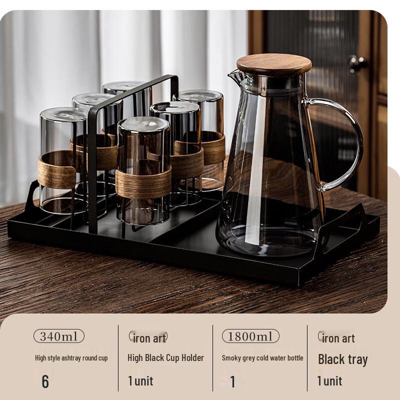 Handun Heat-Resistant Glass Cup Set with Tray and Kettle