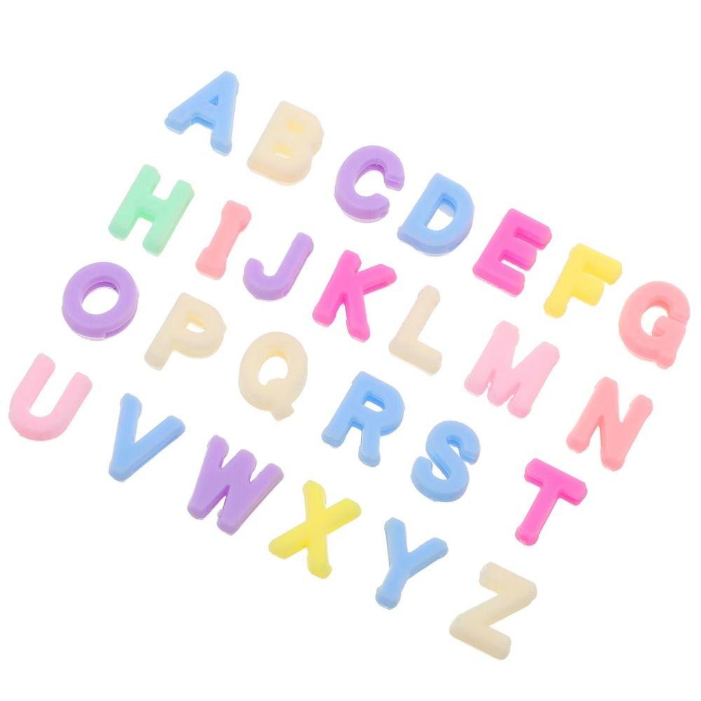 700Pcs Mixed Colors Letter Flat Beads Straight-Hole DIY Jewelry Beads Bulk Beads Necklaces