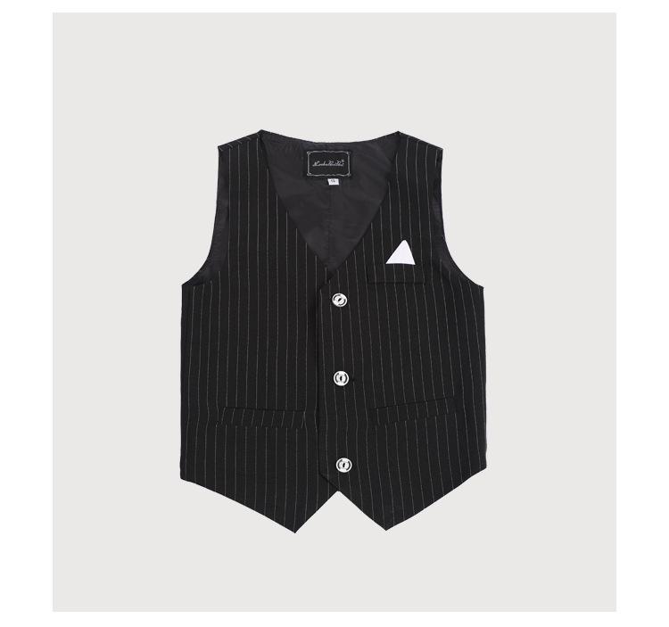 2024 Boys' Striped Blazer Vest Set - Korean Style Trend for Spring & Autumn