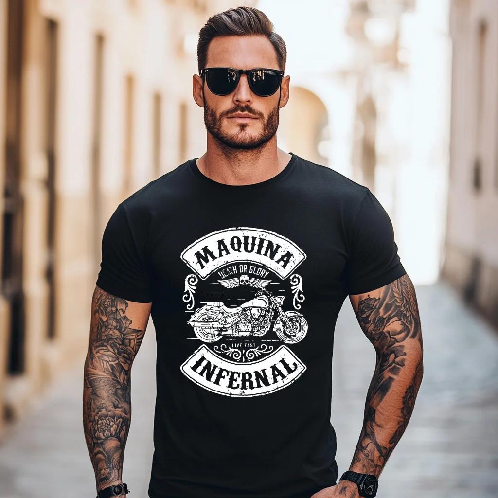 

Футболка свободного покроя с принтом Rock American Retro Motorcycle, новая футболка большого размера с короткими рукавами из чистого хлопка для мужчин и женщин XXXXXL синий