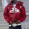 Bluzy Rozpinane Kardigany z Kapturem Ciepło Bluzy Estetyka Litery Trend Codzienne Hip Hop Y2k Nowe Bluzy Odzież Męska