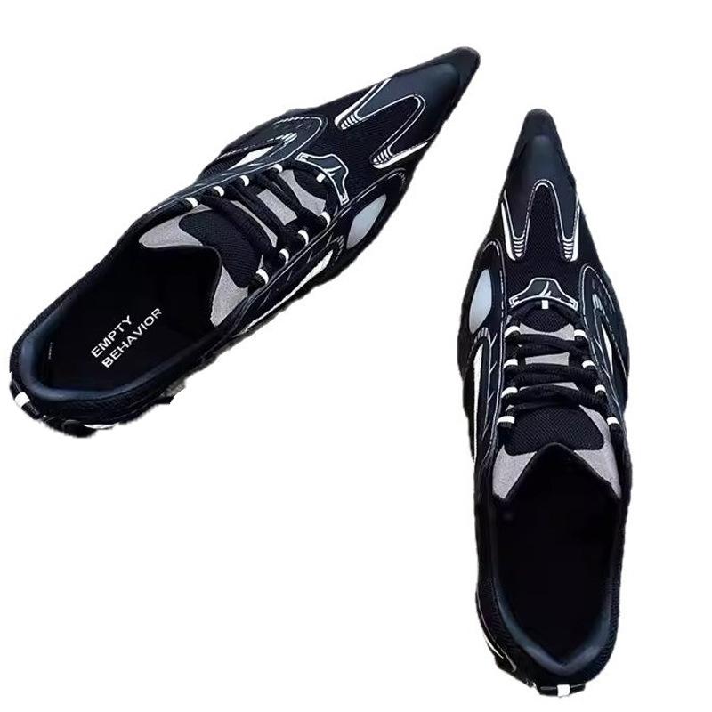 Silberner Nischendesign Riemchen spitze hohe Absätze Damen 2025 neu speziell geformter Absatz erhöht Mesh Sportschuhe