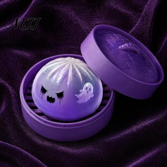 Halloween Party Favors 1/2/3Pcs Purple Ghost Dumpling Squeeze Toy, Steamed Bun Clear Toy Stress Relief Ball Fidget Toys