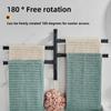 Towel Swivel Rack Wall Mounted Black Bar Hanger Rustproof Bathroom Rotation 180