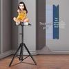 Foldable Portable Tripod Projector Stand with Pan-Tilt Bedside Tray
