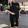 Men's Loose Short Sleeve T-shirt and Shorts Two-Piece Set - Chinese National Style, Plus Size, Summer Casual Sportswear