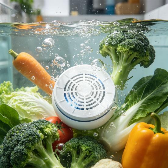 Fruit Vegetable Washing Machine IPX7 Waterproof Rechargeable Wireless Fruit Veggie Seafood Meat Cleaner Device Portable Wireless Purifier with 4 Modes
