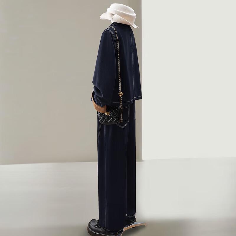 Women's Denim Long-Sleeve Top & Pants Two-Piece Set