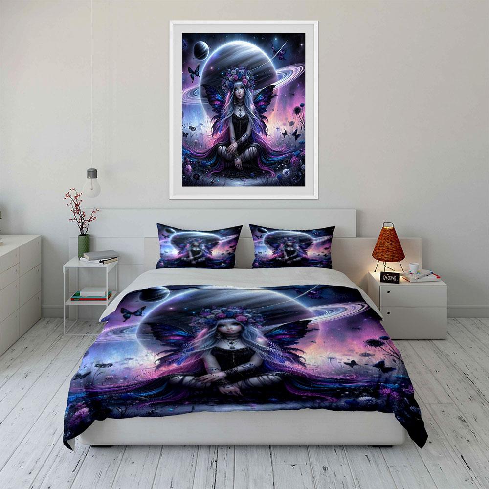 "Fantasy Fairy Art Decor Set" Soft Skin-Friendly Bedding Set Includes 1 Duvet Cover And 2 Pillowcase Gift
