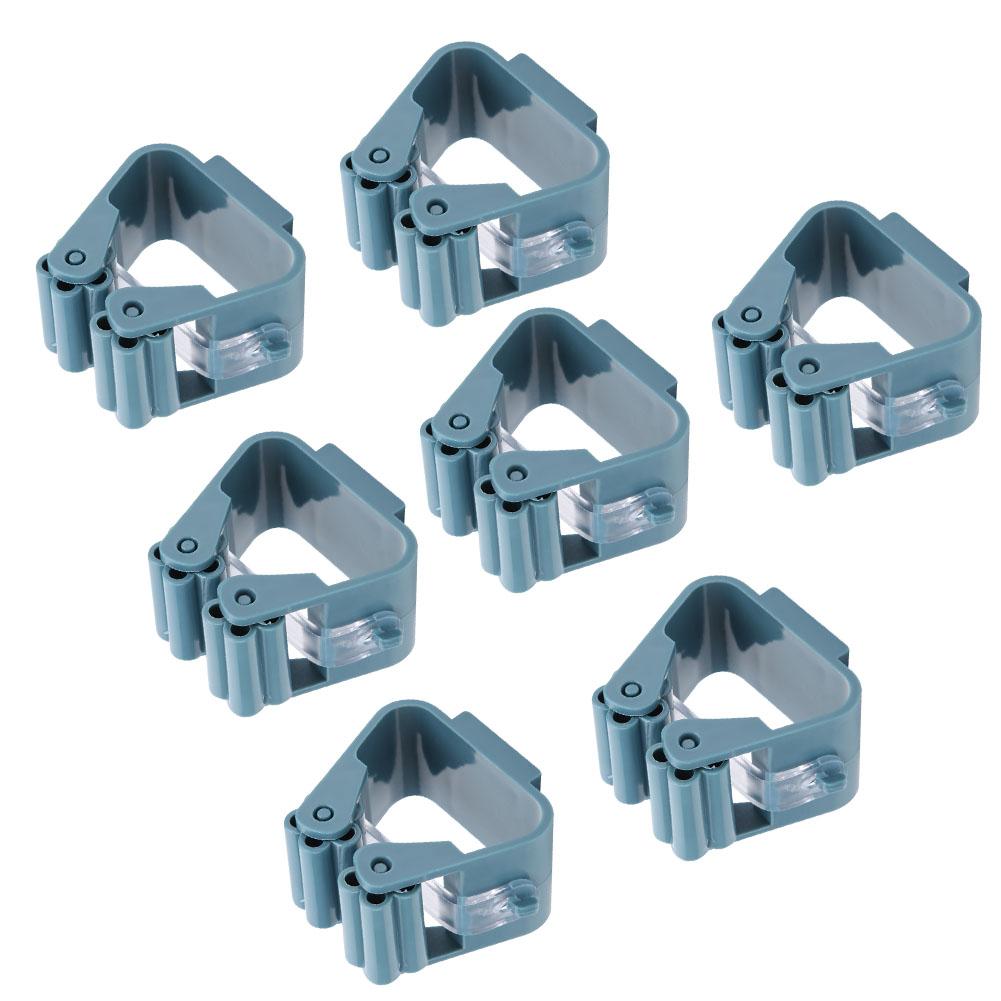 7Pcs Hanging Mop Rack Seamless Paste Clip Bathroom Hook Broom Hanger Without Punching for