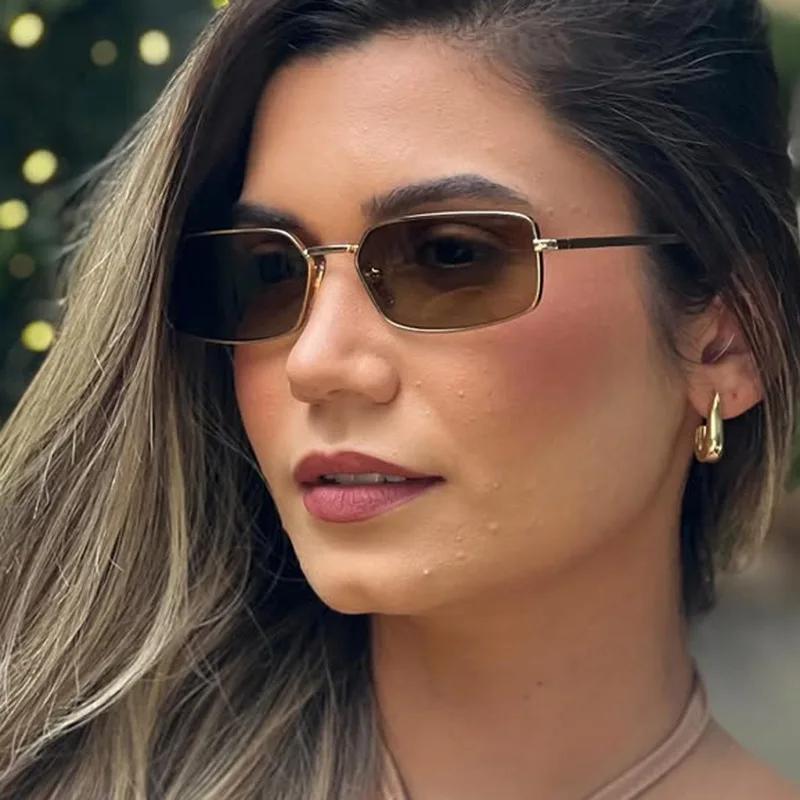 JYL Small Rectangle Sunglasses Unisex Vintage Metal Driving Luxury / 9550