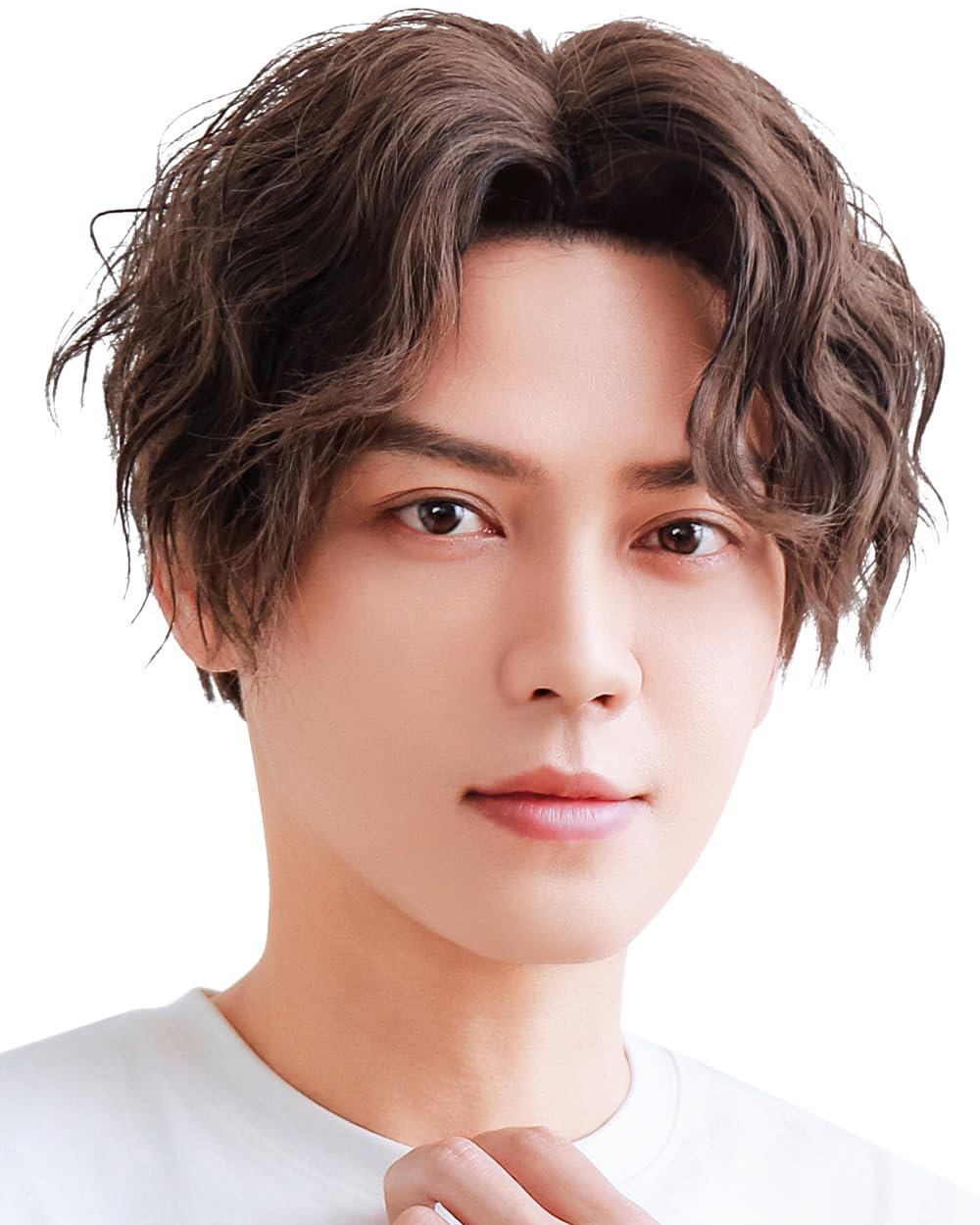 

Повседневный короткий парик с центральным пробором [TefuRe] Мужской парик, Мужской парик, Грубый, стиль, Завивка, завивка, Коричневый, Латте, MEN-007Lt