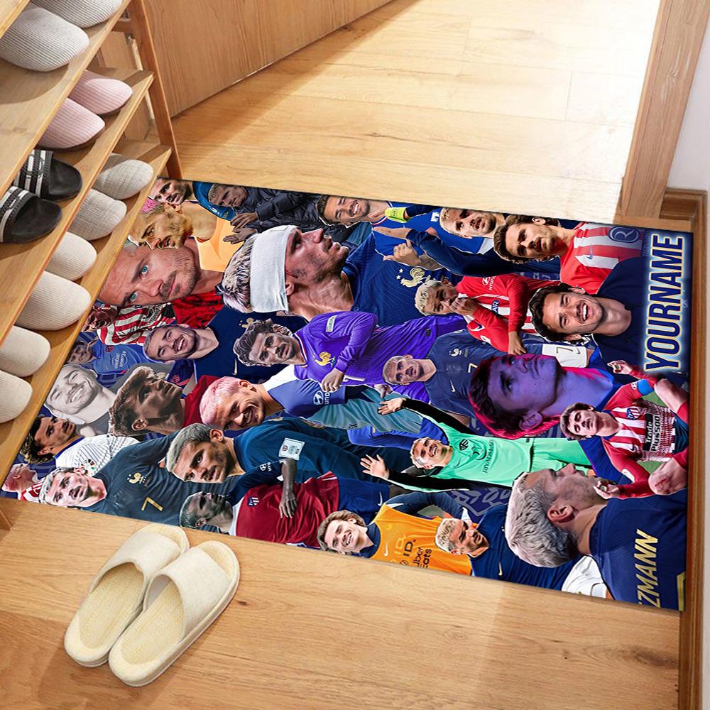 Atletico Madrid Customizable Name Carpet Design for Playrooms Dining Room Kitchen Study room Antislip Carpet Anime Office Decor Spiritual Gift