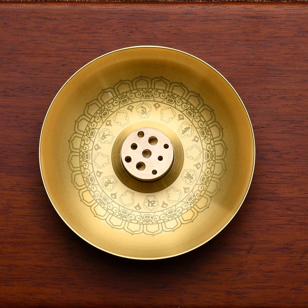 Copper & Brass Incense Holder: Stand and Burner Base for Stick, Coil, and Sandalwood Incense. Perfect for Home Use.