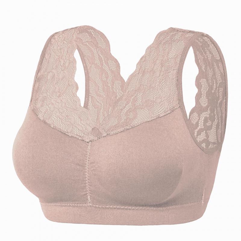 Lace Trim Strapless Gathered Bra for Women - Beautiful Back Vest-Style Design