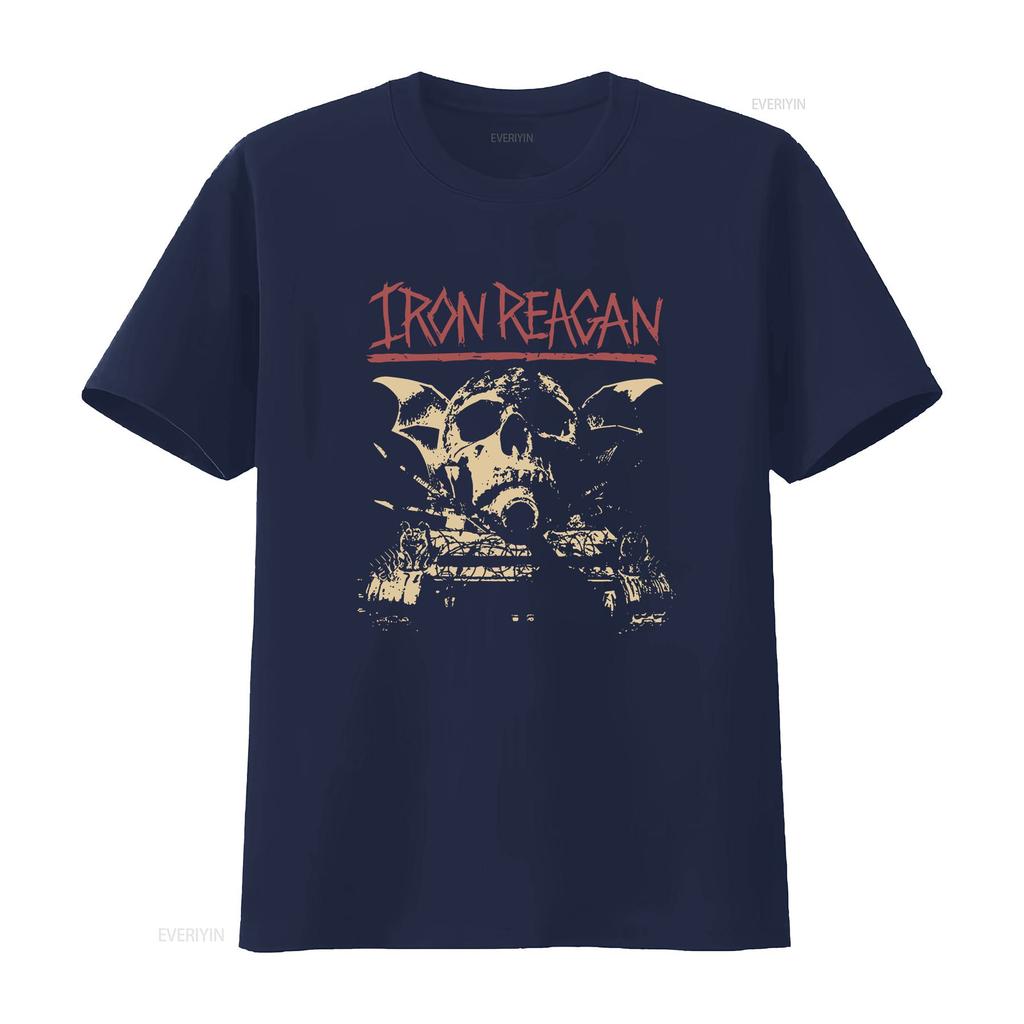 Koszulka z nadrukiem Żelazny Reagan Ostrzeżenie S M L XL 2XL 3XL vintage Sprana streetwear Top Do noszenia na co dzień moda Stylowy Casual Unisex