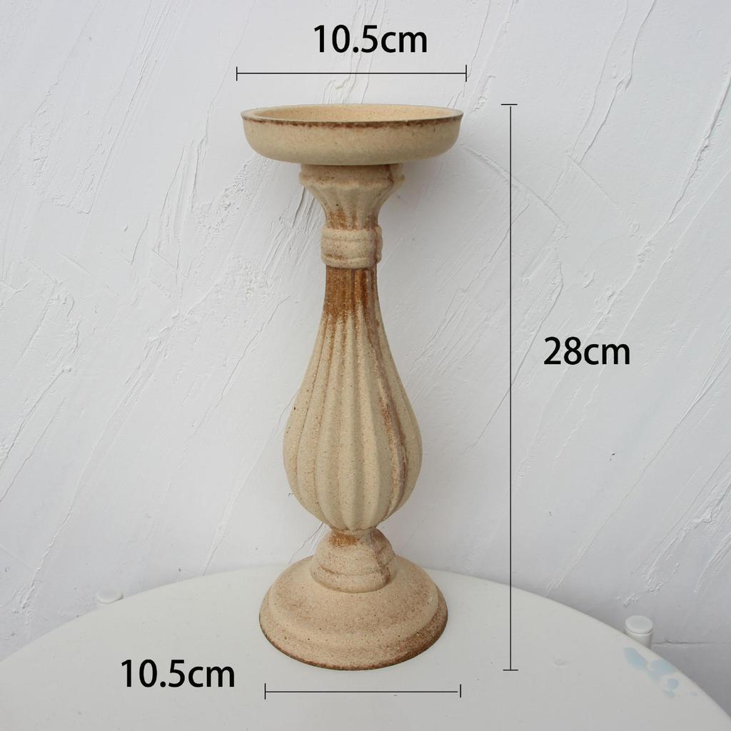 Vintage-Style Wooden Candle Holder - Rustic Decor & Photography Prop