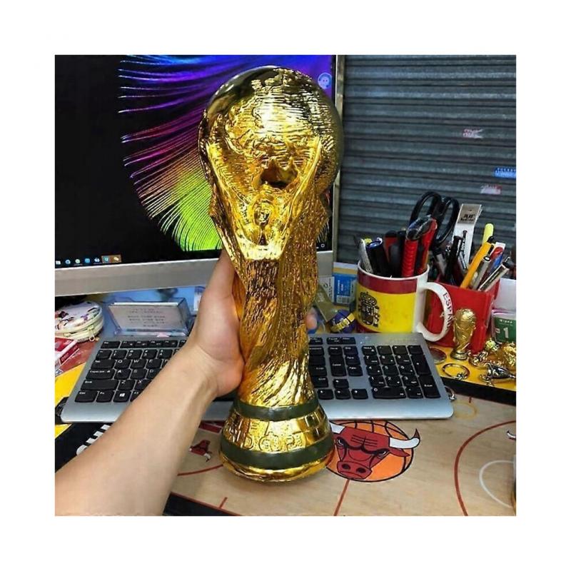 Taça Troféu Dourado 36cm Resina Campeonato Mundial com Polimento