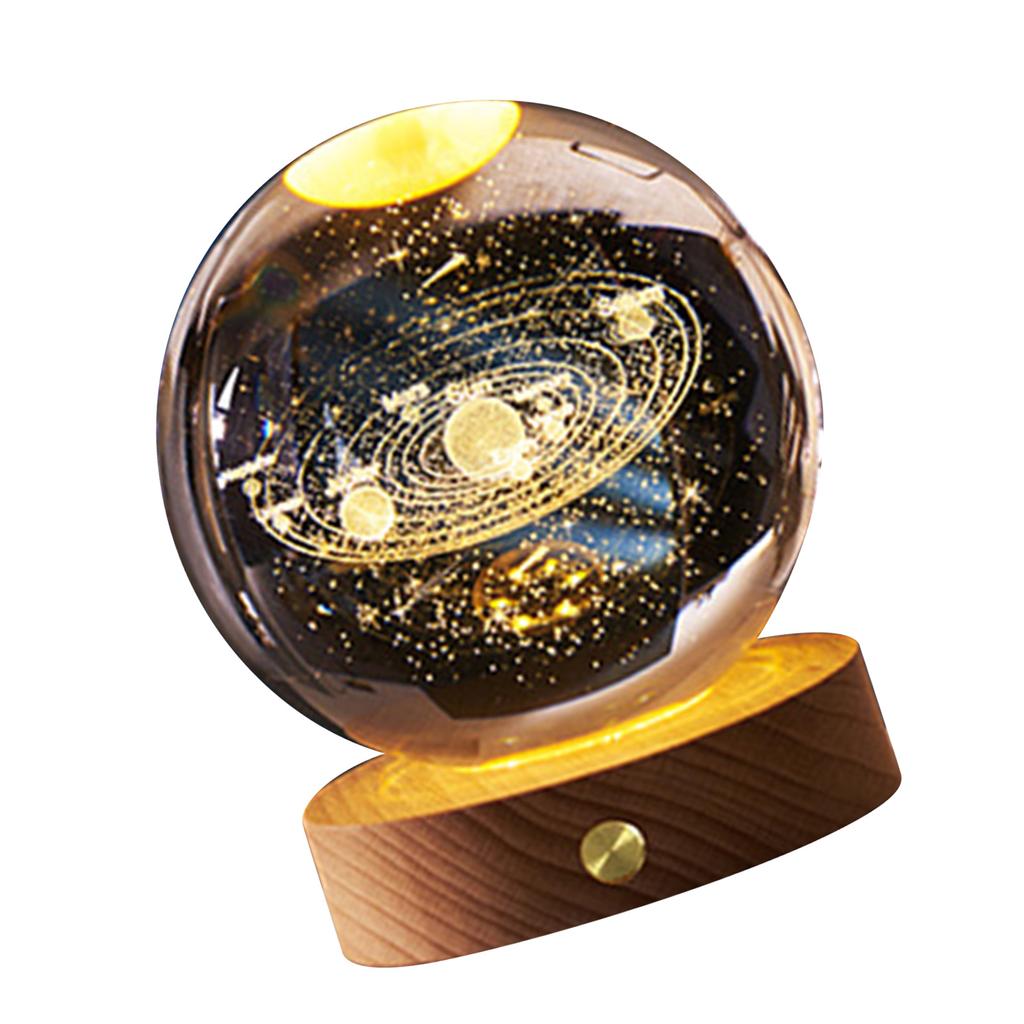 3D Crystal Ball Night Light Rechargeable Battery Soft Light Multifunction Crystal Ball Lamp with