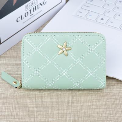Mini sac à main à fermeture éclair pour femmes, porte-cartes en cuir artificiel pour dames, portefeuilles courts