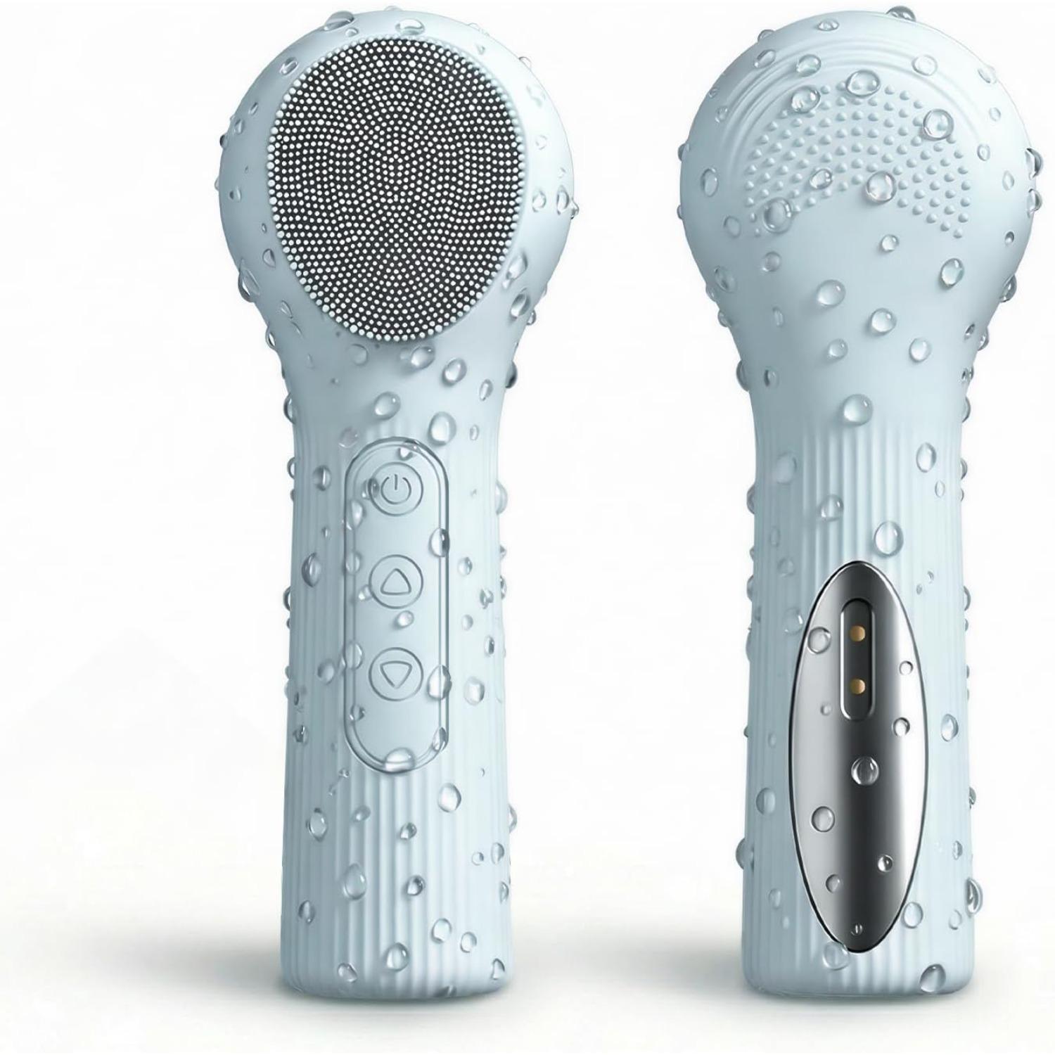 

Electric Silicone Facial Cleansing Brush, 3 Modes & 45°C Thermal Heating, IPX7 Waterproof, Rechargeable Face Scrubber for Deep Cleaning, Exfoliating синий