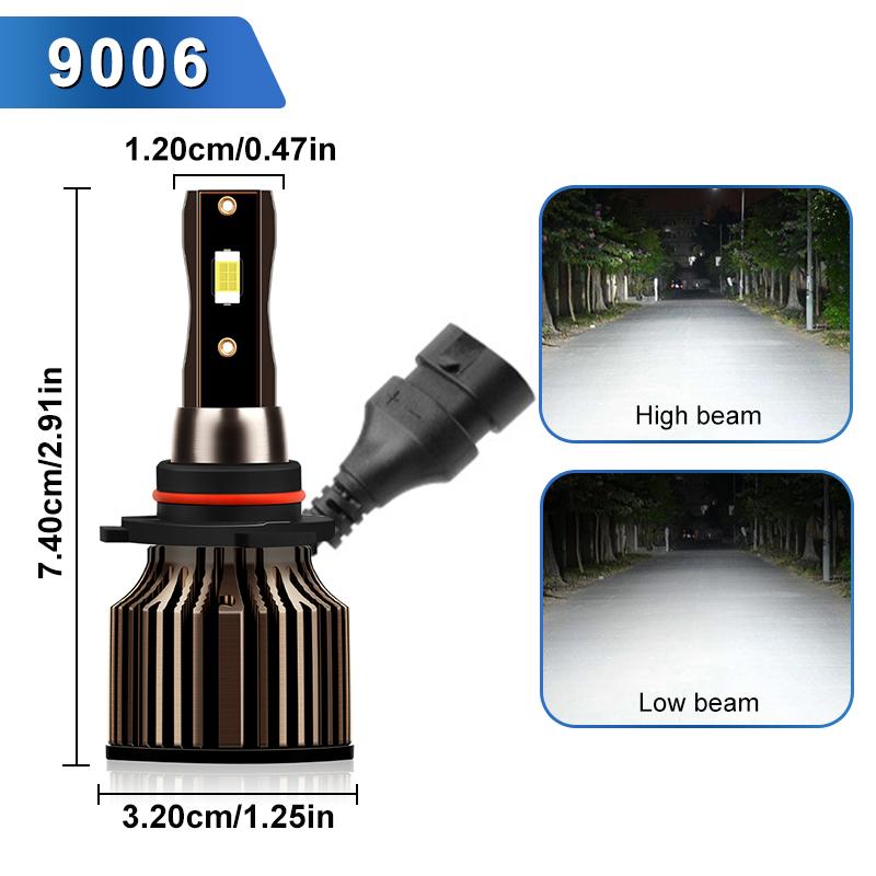 

SEAMETAL 2PCS Автомобильные светодиодные фары H1 H4 H7 H11 9005 9006 дальний ближний свет 6500K IP68 90W Противотуманные фары Авто светодиодные фары 9006