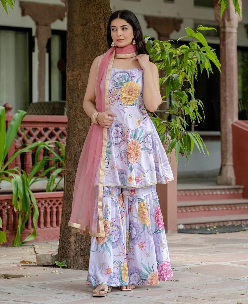 Indian Pakistani Party Wear Palazzo Salwar Suit Women Designer Ready To Wear Sharara Set Dress