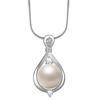 Fashion Jewelry Silver Plated Crystal Pearl Pendant Necklace Chain Women Gift