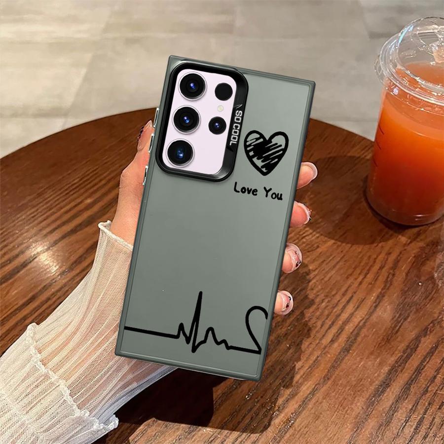 Love Your Line Art Case for Samsung Galaxy S25 S24 FE S20 FE Note 20 Ultra S23 S25Edge S21 S22 Ultra Phone Cover