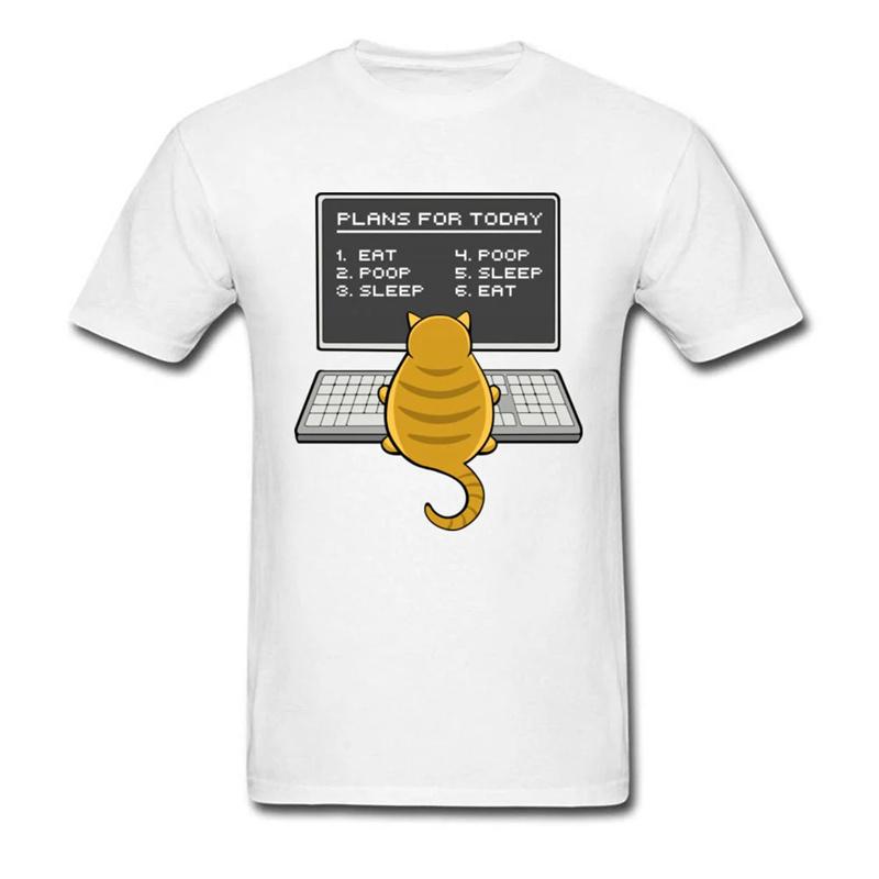 A Busy Cat Pattern Crew Neck Unisex T Shirt Summer Fashion 3D Printed Animal Graphic Short Sleeve Simple Design Oversized Tees