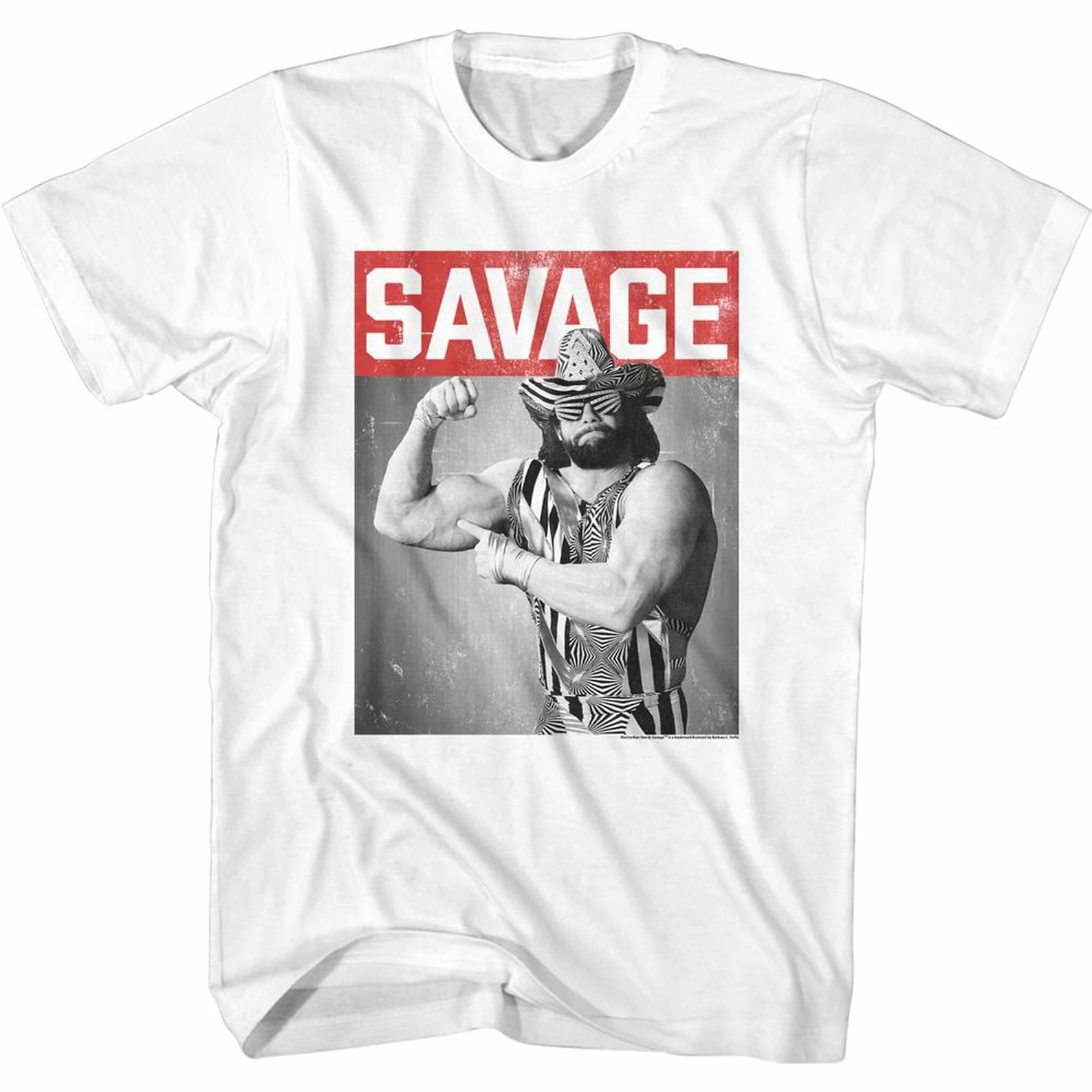 Macho Man Savage Man White Adult T-Shirt 3XL