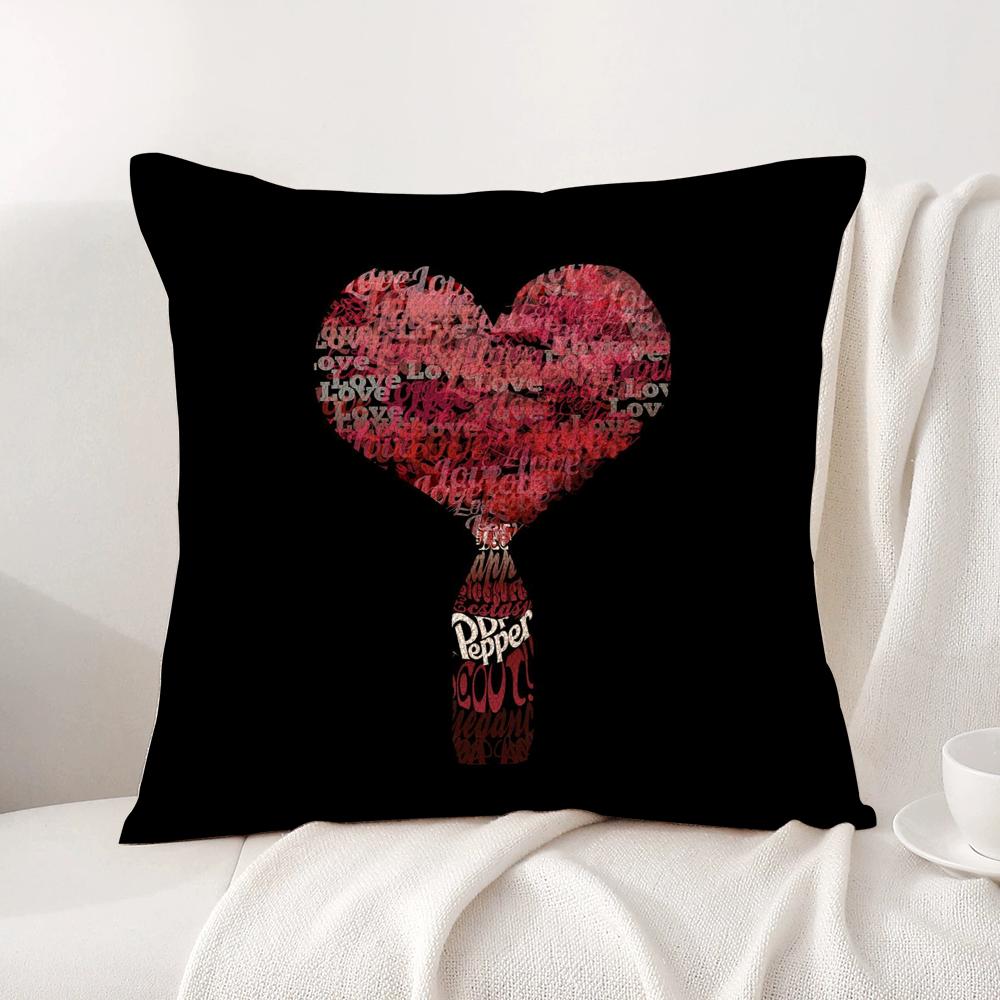 Cherry Drink D-Dr-P-Pepper Cushion Cover Summer Coolness Linen Fabric Double-Sided Printing Pillow Case Sofa Home Decor Gift