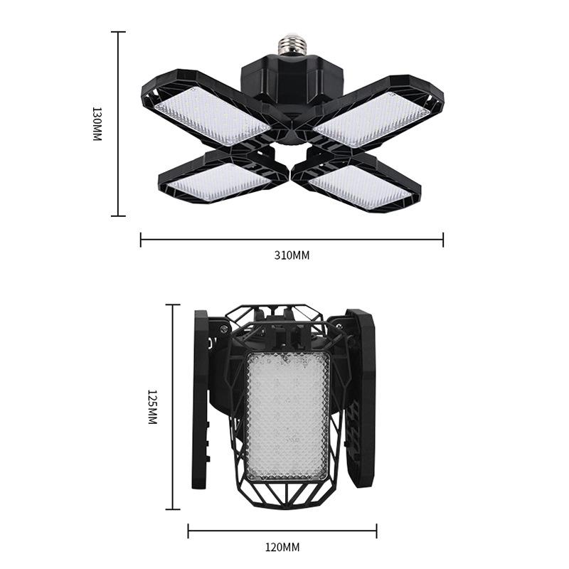 Adjustable LED Garage Light with Five-Fold Design for Indoor and Parking Lot Lighting