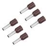 500pcs Set E2508 Cold Pressed Terminal Tubes Insulated Terminals Cable Connector(brown)