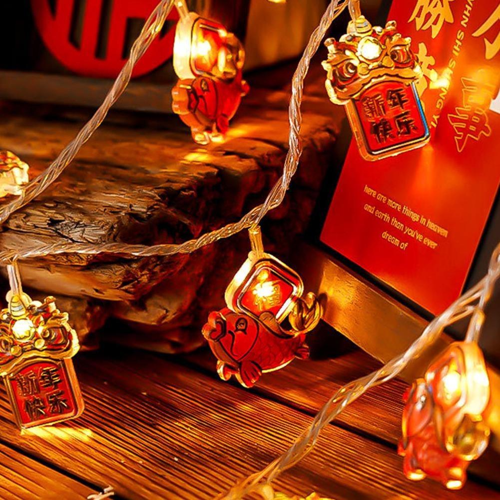1pcs 2M 10 Light Spring Festival LanternLED Camping Pattern String Atmosphere Light For Outdoor Camping Home Garden Yard Decor