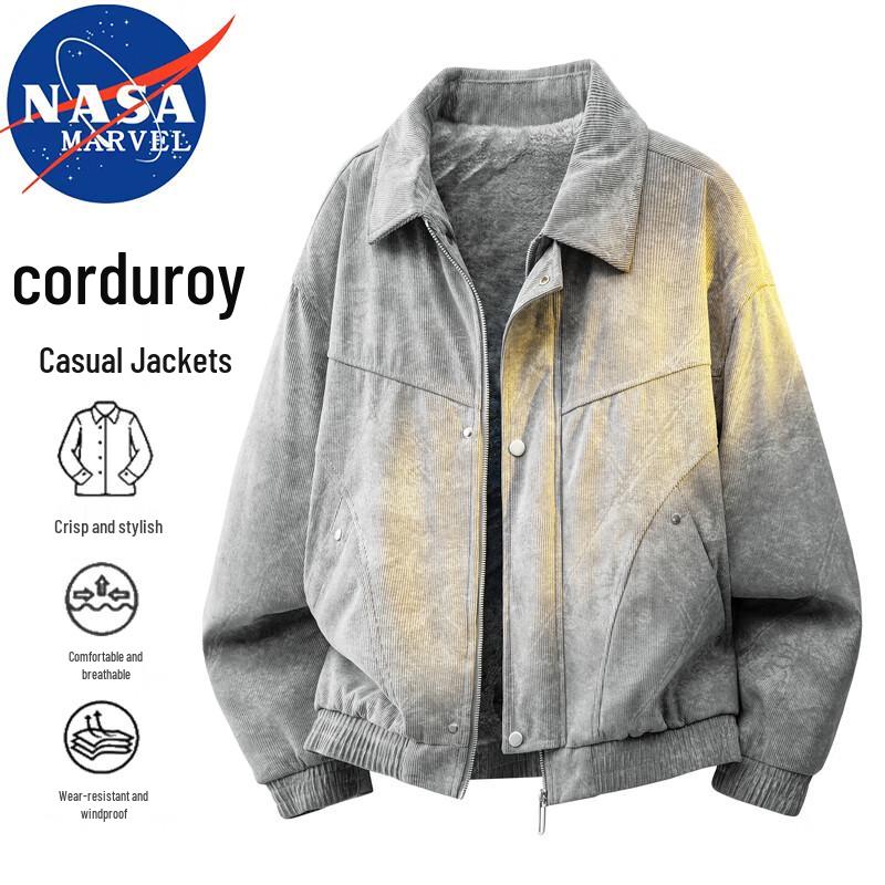 Мужская вельветовая куртка в стиле ретро рабочей одежды NASA MARVEL 4XL
