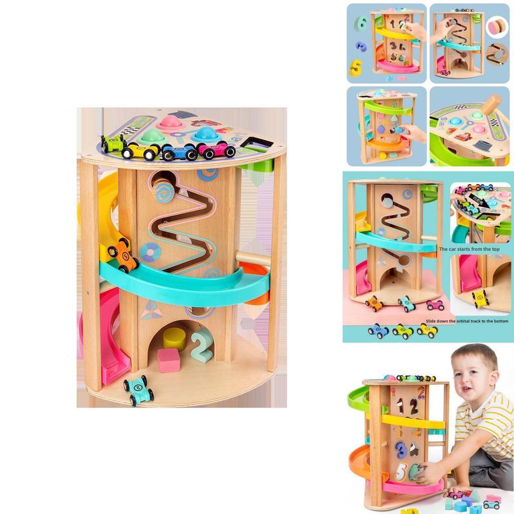 Wooden Multifunction Rotating Slide Car Toy For Baby Educational Play And Diy Fun