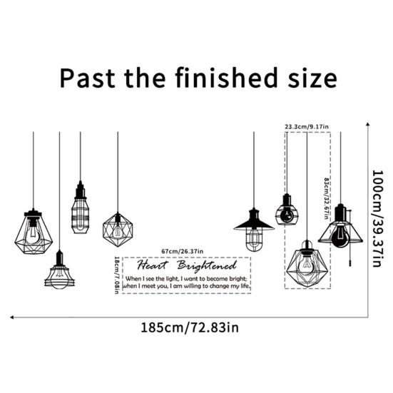 2 Sheets/Set Wall Decals Plane Photography Props Chandelier Room Self-adhesive Pattern Wall Stickers
